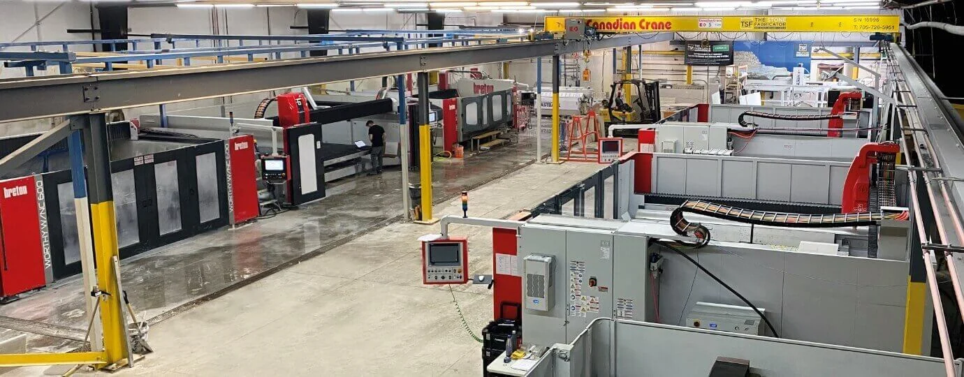 Breton CNC machines on the TSF fabrication floor