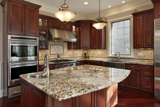 Kitchens inspiration featuring Golden Persa stone from the original TSF gallery